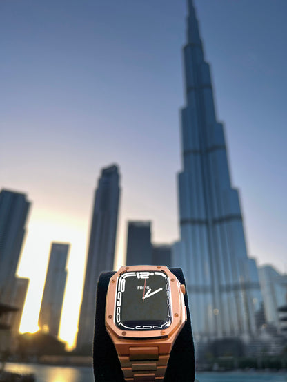 Luxury Rose Gold Apple Watch Case+Strap