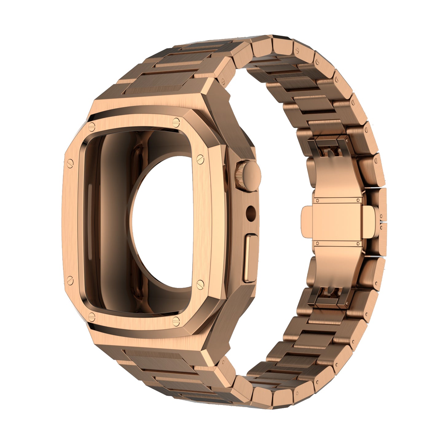 Luxury Rose Gold Apple Watch Case+Strap
