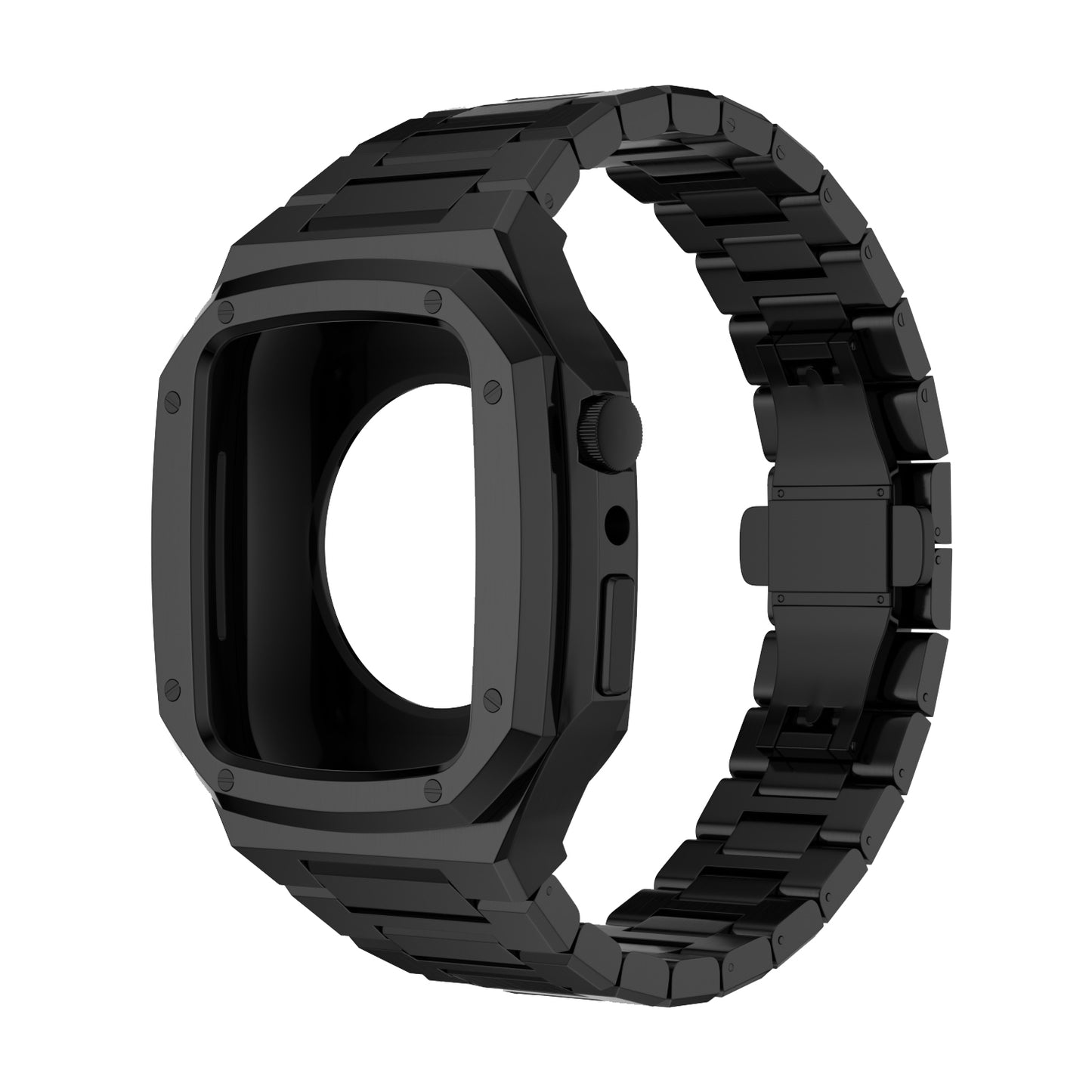 Luxe Zwarte Apple Watch Case+Band