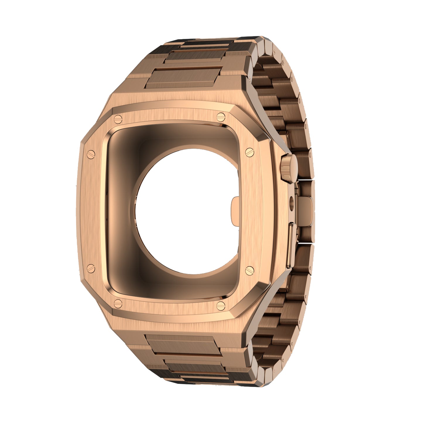 Luxury Rose Gold Apple Watch Case+Strap