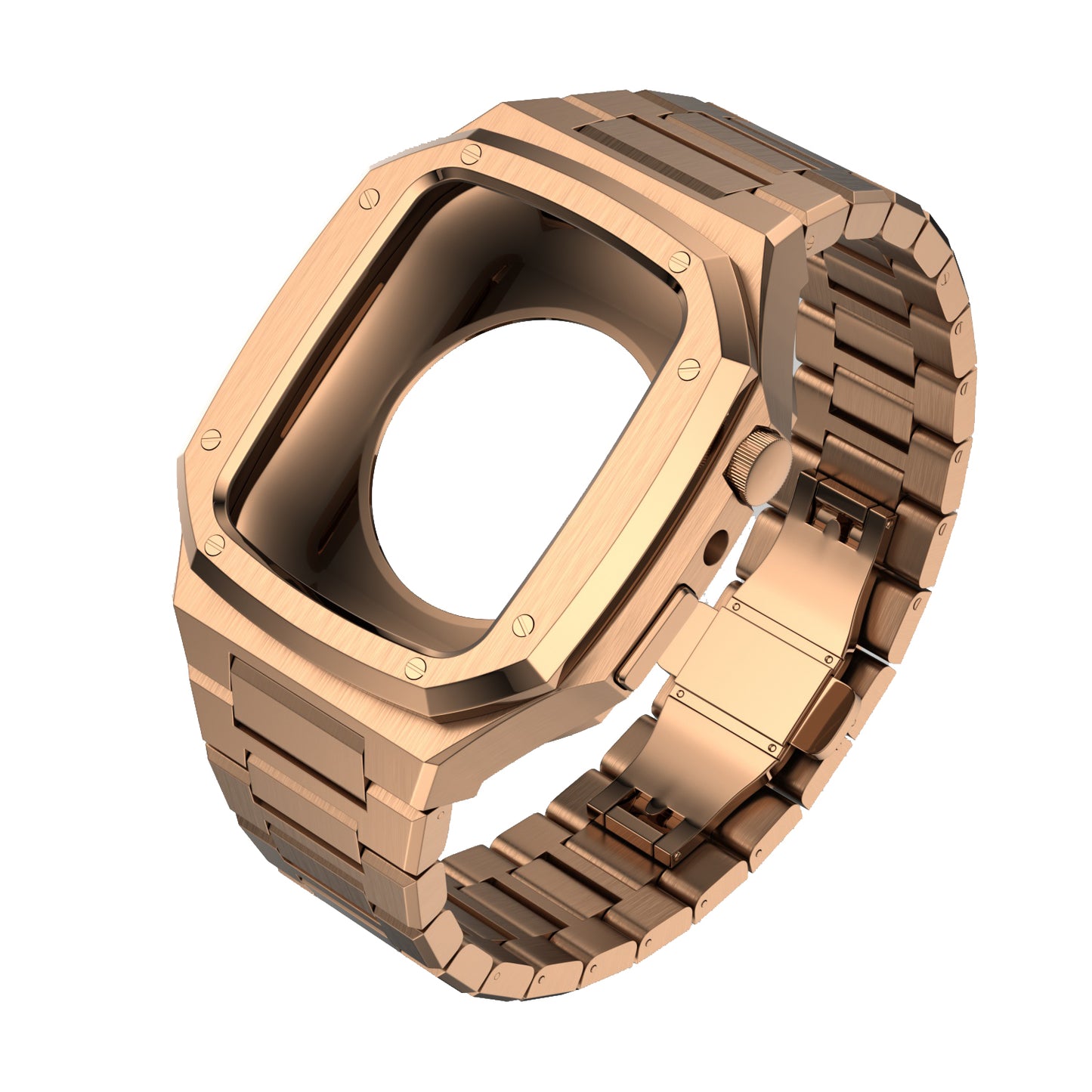 Luxury Rose Gold Apple Watch Case+Strap