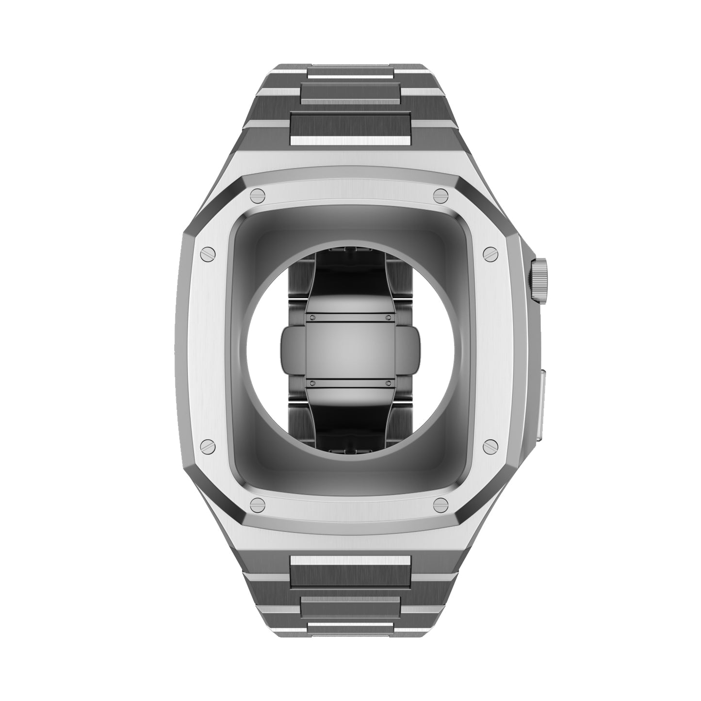 Luxury Silver Apple Watch Case+Strap