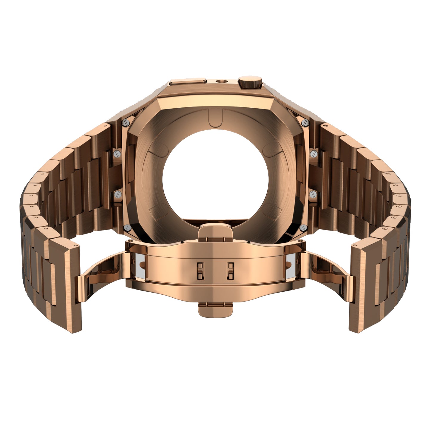 Luxury Rose Gold Apple Watch Case+Strap