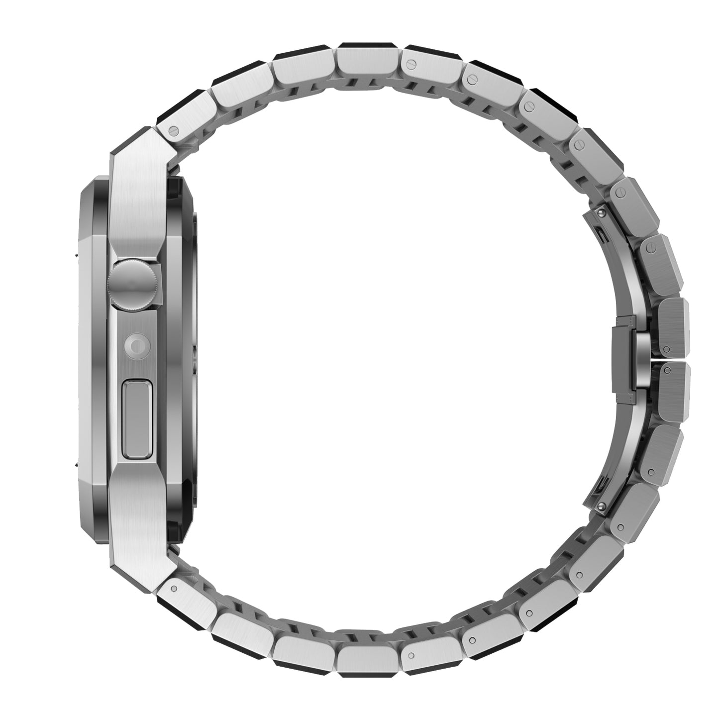 Luxury Silver Apple Watch Case+Strap