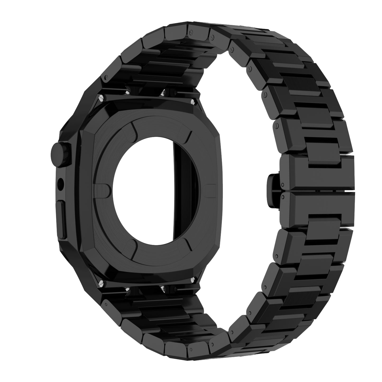 Luxe Zwarte Apple Watch Case+Band
