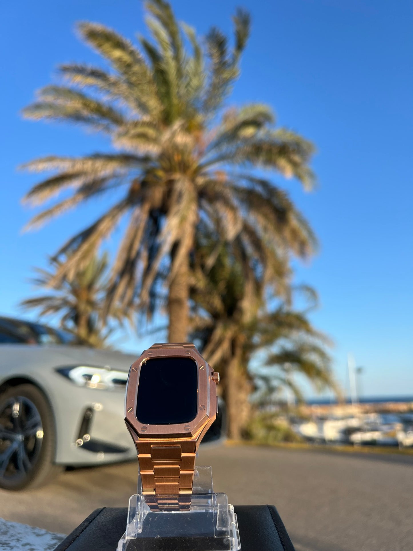 Luxury Rose Gold Apple Watch Case+Strap