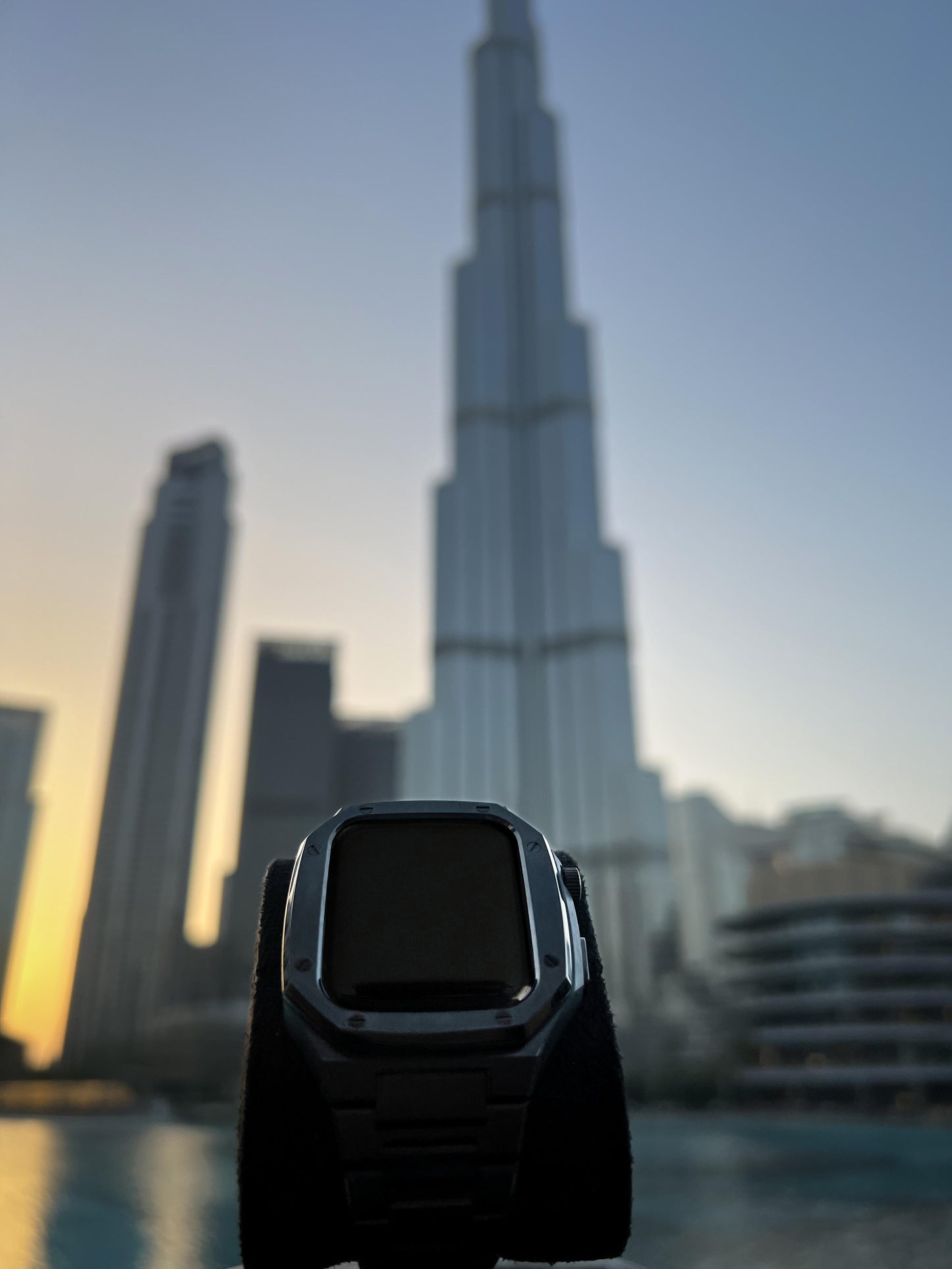 Luxe Zwarte Apple Watch Case+Band