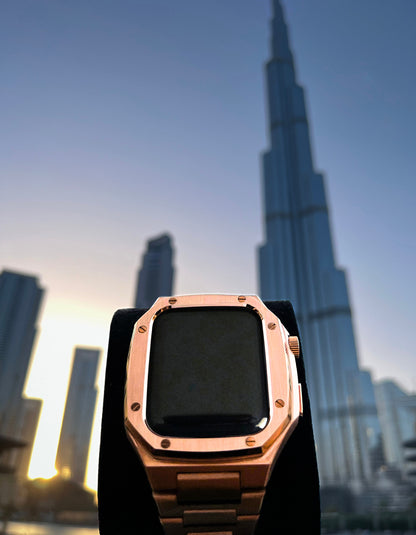 Luxury Rose Gold Apple Watch Case+Strap